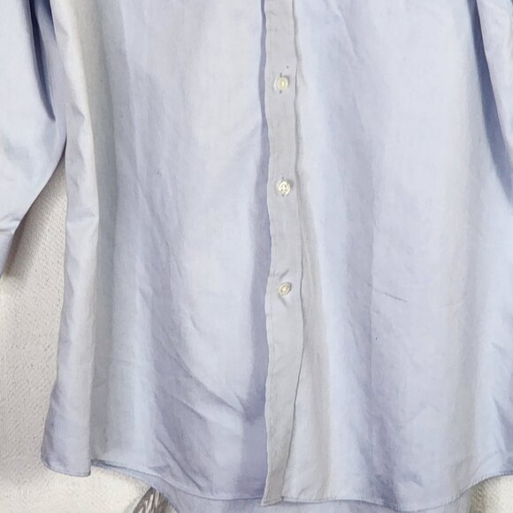 Stafford Light Blue Cotton Poly LS Micro Pinpoint Oxford Dress Shirt Sz 17 32-33 - Picture 3 of 16